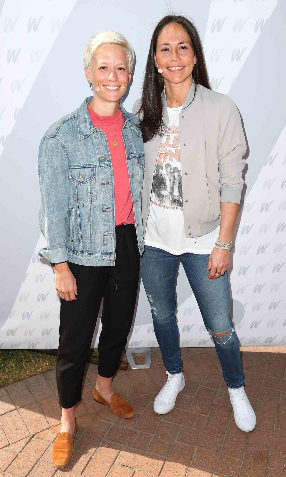 Megan Rapinoe and Sue Bird attend the 8th Annual espnW: Women + Sports Summit at Resort at Pelican Hill on October 4, 2017 in Newport Beach, California