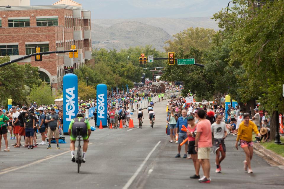 Athletes from around the world compete in the St. George Ironman World Championship Saturday, Sept. 18, 2021. 