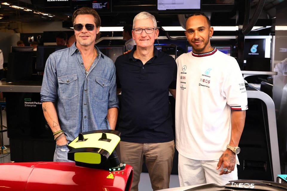 Brad Pitt during the Formula 1 (F1) United States Grand Prix in Austin, Texas