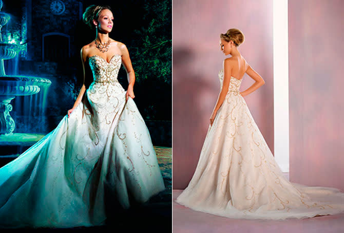 Las princesas Disney inspiran estos vestidos de novia de cuentos de hadas