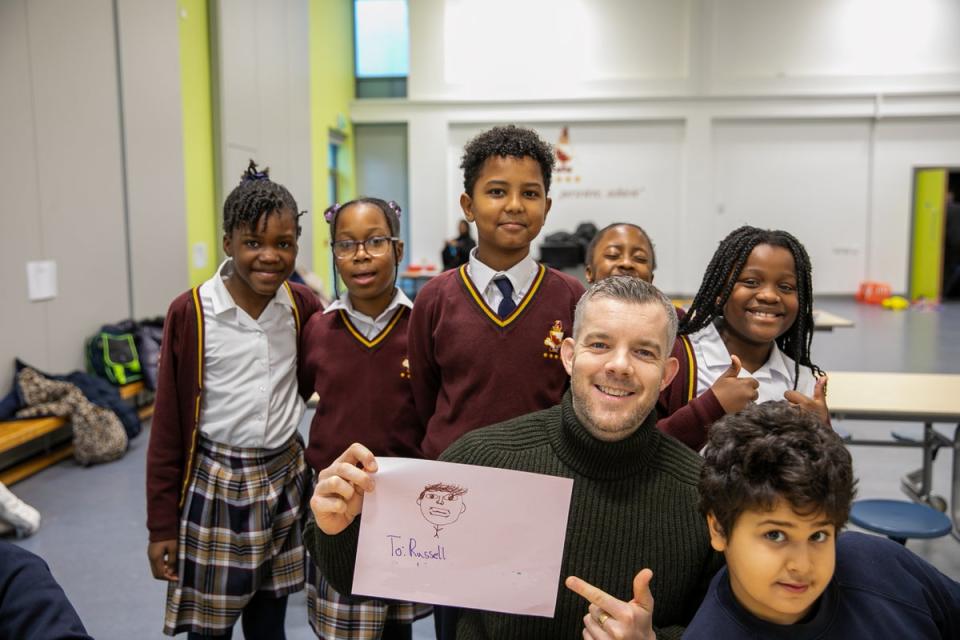 Russell Tovey visits Ark Burlington Danes Academy (Magic Breakfast)