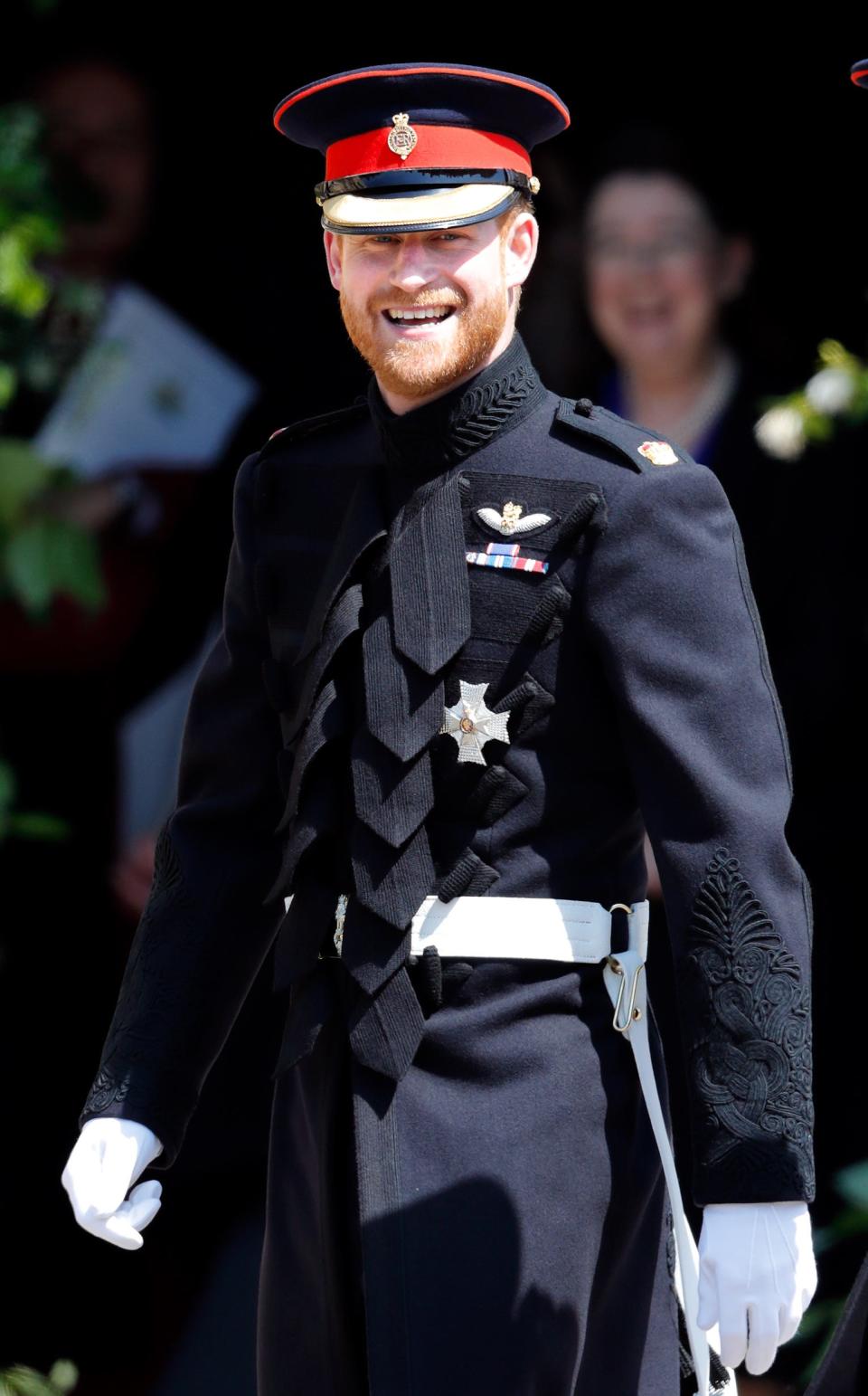 Prince Harry on his wedding day in a military uniform