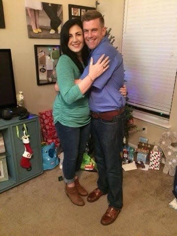 Timothy Smith, right, with his sister, Brittany Jackl. Smith was the lone victim in a mass shooting at a cabinet business in Bryan, Texas