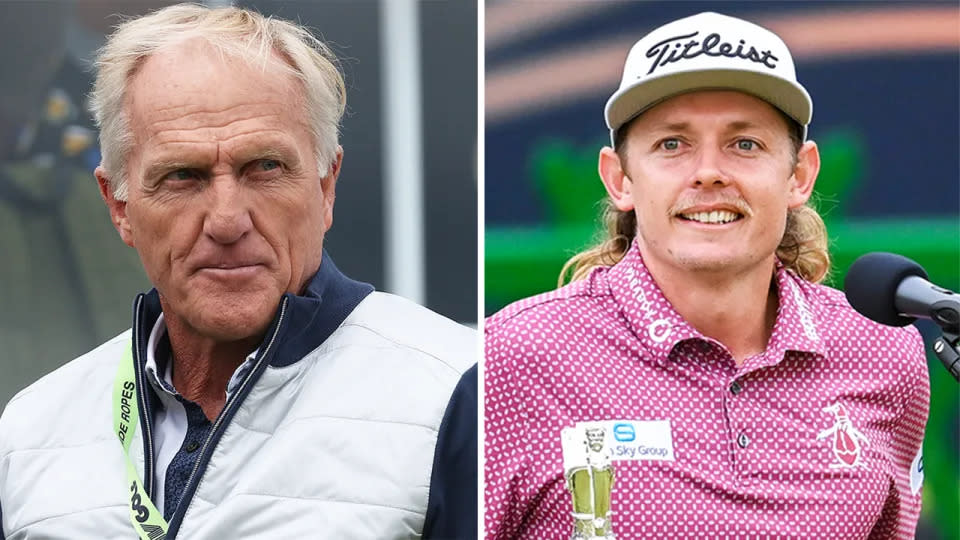 British Open winner Cam Smith (right) has been linked with joining Greg Norman's controversial LIV Golf series. Pic: Getty