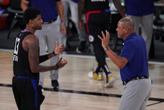 Paul George back in Clippers practice ahead of playoffs