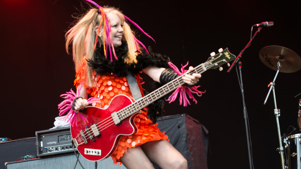  Tina Weymouth of Tom Tom Club performs on stage at Eden Sessions 2013 at The Eden Project on June 29, 2013 in St Austell, England. 