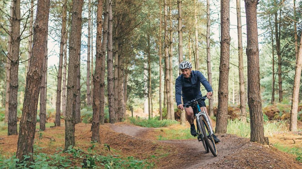 mountain biker on trails