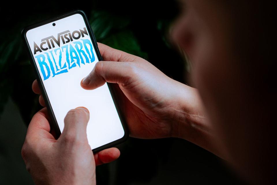 activision blizzard logo on a phone