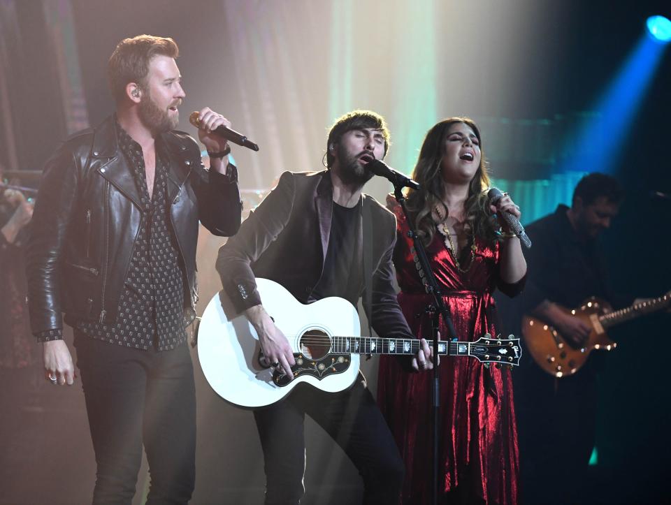Lady Antebellum performing on stage