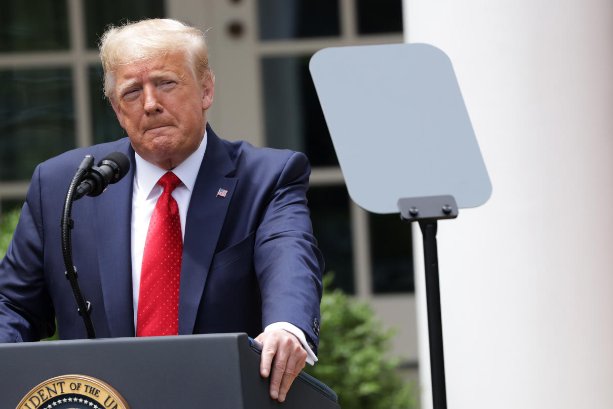 U.S. President Donald Trump speaks during an event in the Rose Garden on “Safe Policing for Safe Communities”, at the White House June 16, 2020 in Washington, DC. President Trump signed an executive order on police reform amid the growing calls after the death of George Floyd. (Alex Wong/Getty Images)
