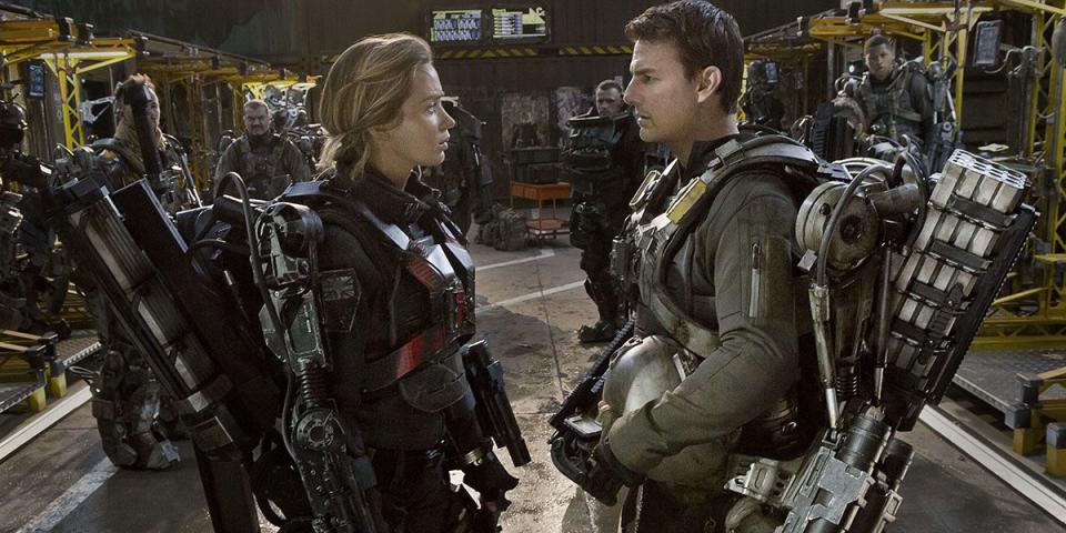 <p>Emily Blunt and Tom Cruise suit up for a time-travel military mind-bender that’s like <em><a rel="nofollow noopener" href="https://www.amazon.com/dp/B000SP1SH6" target="_blank" data-ylk="slk:Groundhog Day;elm:context_link;itc:0;sec:content-canvas" class="link ">Groundhog Day</a></em> with a sci- fi twist. Doug Liman directs a genius screenplay from Christopher McQuarrie, somehow melding aliens, humor, and bad-assery to create lightning in a bottle. Sequel’s coming soon. <a rel="nofollow noopener" href="https://www.amazon.com/dp/B00KW25MFY" target="_blank" data-ylk="slk:Watch;elm:context_link;itc:0;sec:content-canvas" class="link ">Watch</a></p>