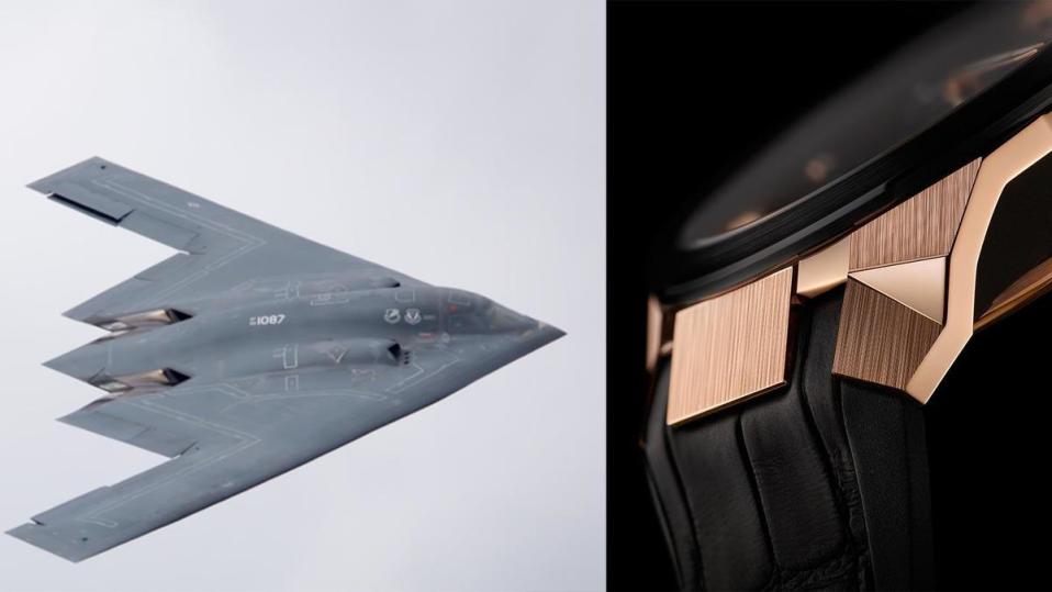 錶耳的多面式切割是Blast錶殼呈現立體感的關鍵，設計發想來自隱形戰機的機翼，切面還做了亮面霧面交錯的打磨，看上去更加細緻。