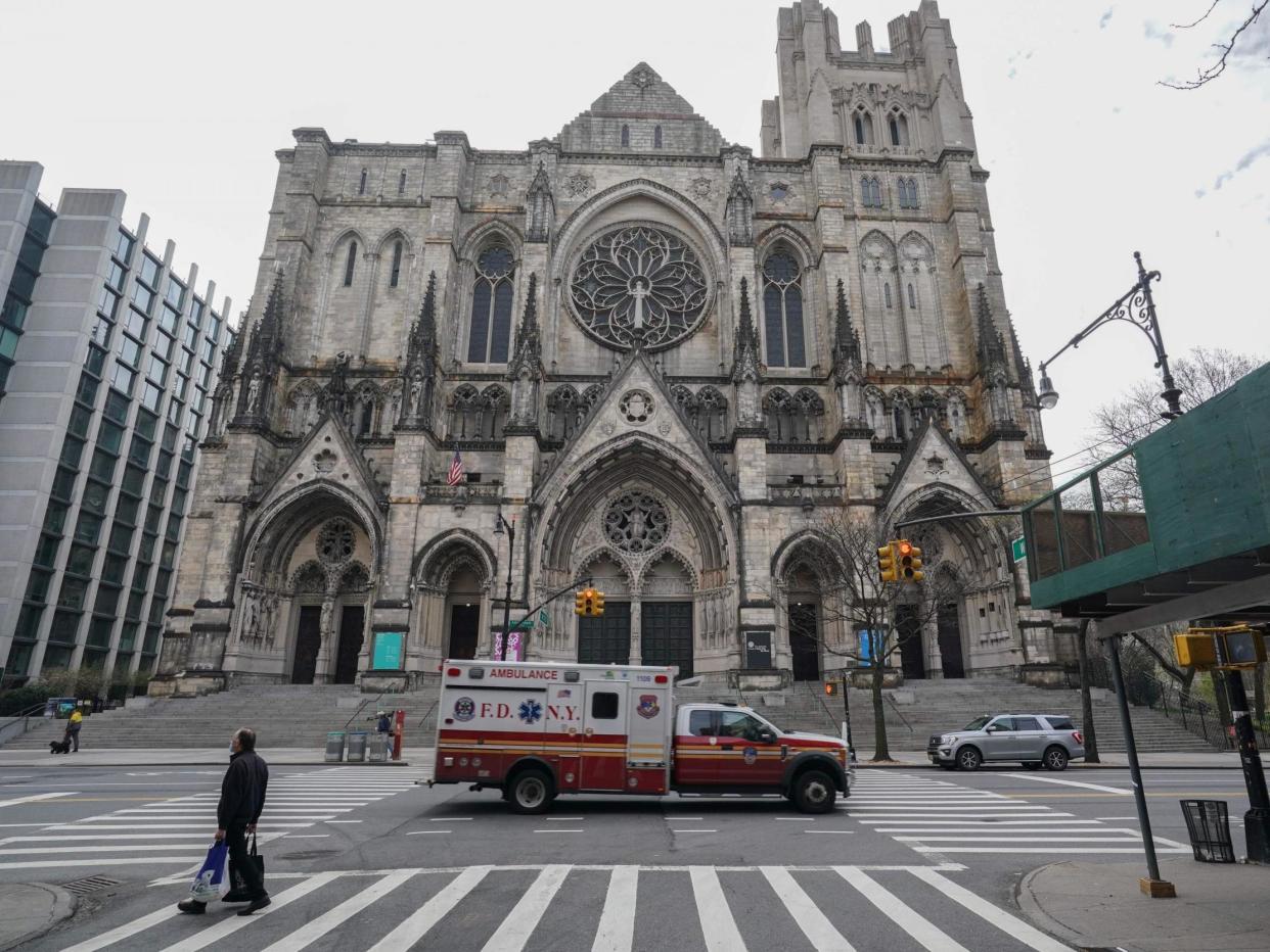 The church will become a field hospital during the coronavirus pandemic: (Bryan R Smith AFP)