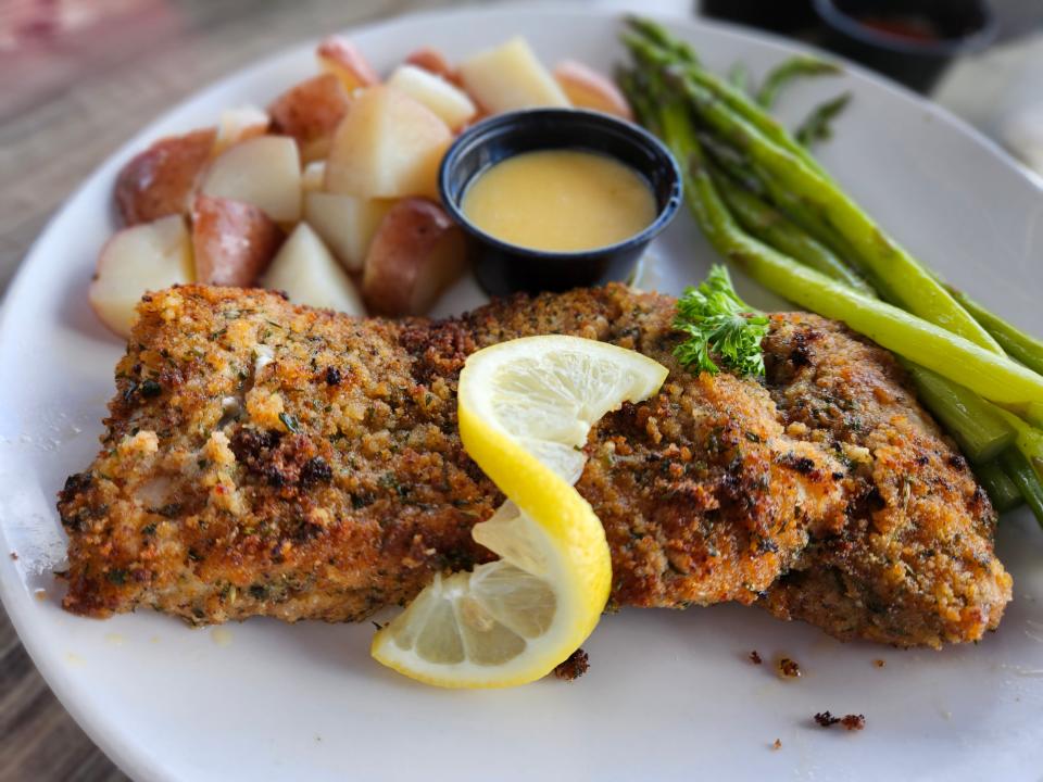 The citrus grouper at Dry Dock Waterfront Grill on Longboat Key photographed July 9, 2023.