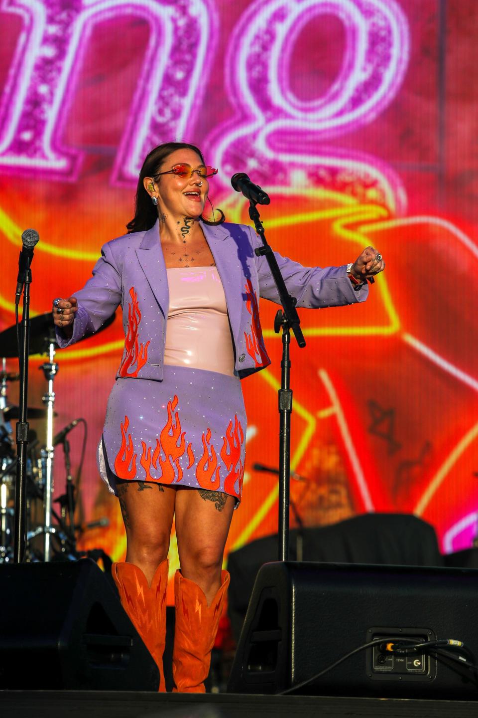 Elle King performs on the Mane Stage during Stagecoach in Indio, Calif., on Friday, April 26, 2024.