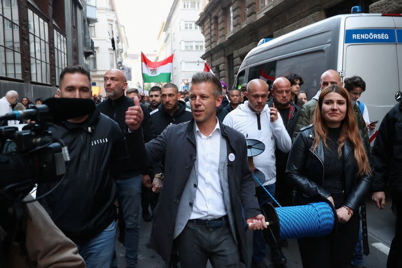 Protest to demand the resignation of the Hungarian Interior Minister Sandor Pinter and reforms in the child-protection system, in Budapest