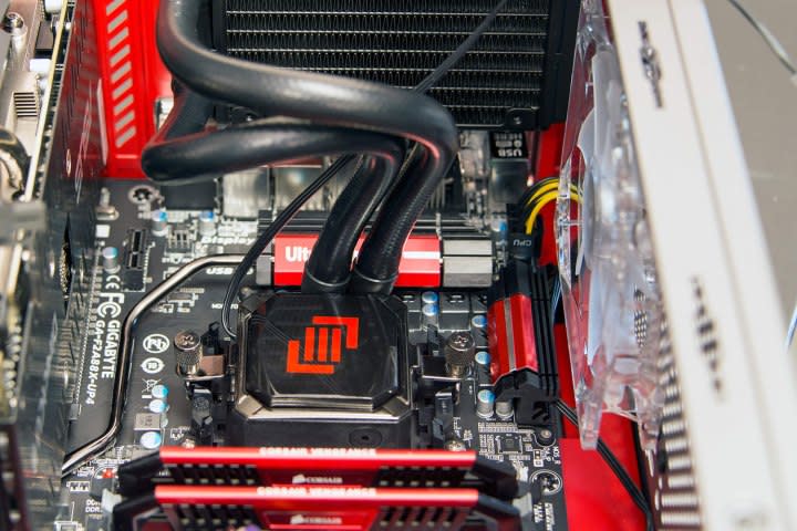 Liquid cooler installed inside a PC.