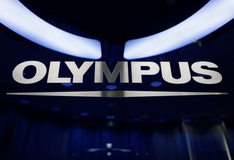 The logo of Olympus Corp. is displayed in Tokyo