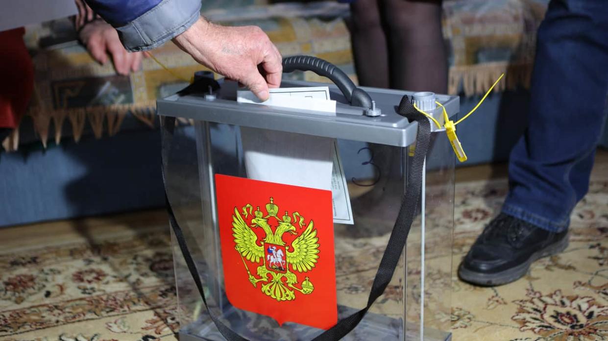 A ballot box during the Russian election. Stock photo: Getty Images