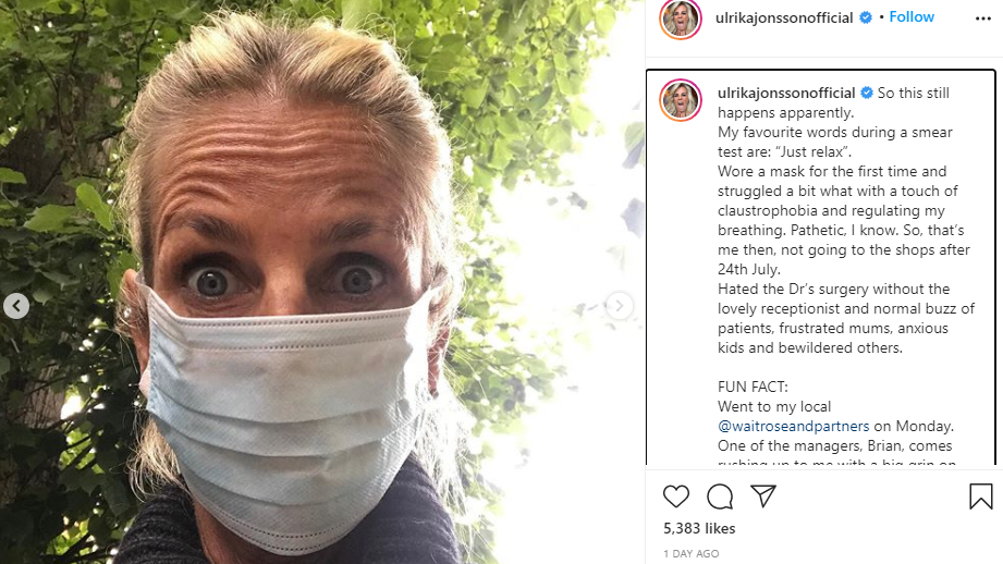 Screengrab from Ulrika Jonsson's Instagram 