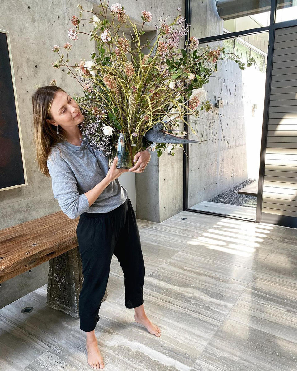 <p>For her birthday, the tennis star was woken up to a "<a href="https://www.instagram.com/p/CN3ayNVsaX7/" rel="nofollow noopener" target="_blank" data-ylk="slk:beyond gorgeous;elm:context_link;itc:0;sec:content-canvas" class="link ">beyond gorgeous</a>" floral arrangement courtesy of her fiancé, British businessman Alexander Gilkes. "You've set the bar very high for next year," she joked, tagging him in the caption. </p>