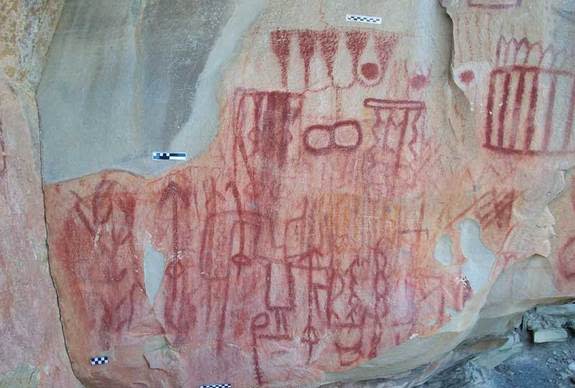 Researchers think this rock art was created by pre-Hispanic groups in Mexico's northeastern state of Tamaulipas.