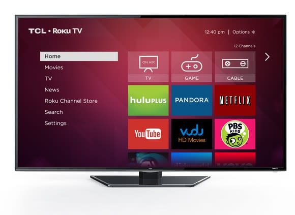 Roku TV displayed on a TCL television screen.