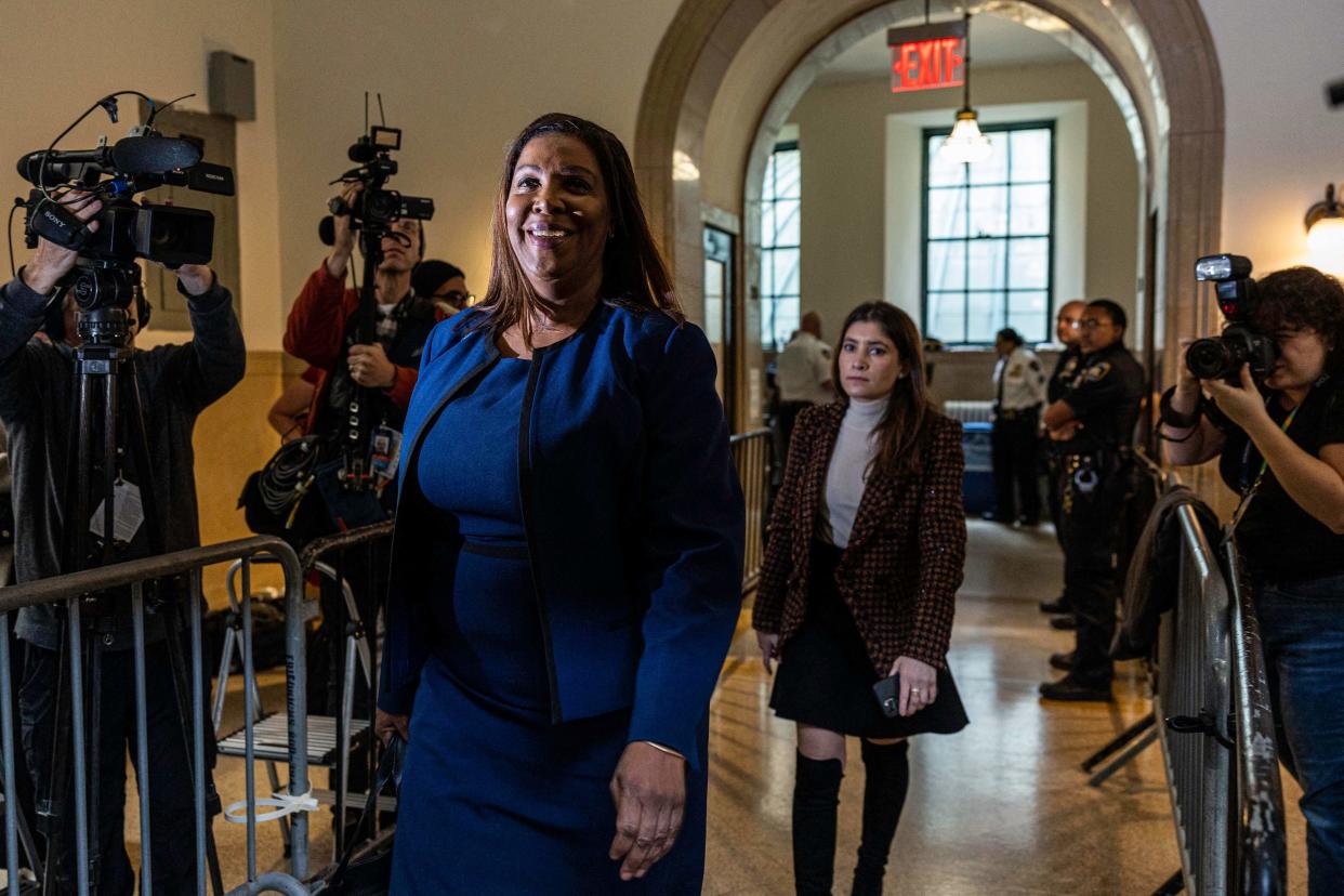 New York Attorney General Letitia James arrives at New York State Supreme Court on 18 October 2023 (AFP via Getty Images)