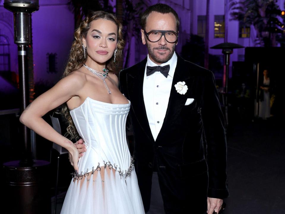 Rita Ora and Tom Ford at the 2023 Vanity Fair Oscar Party.