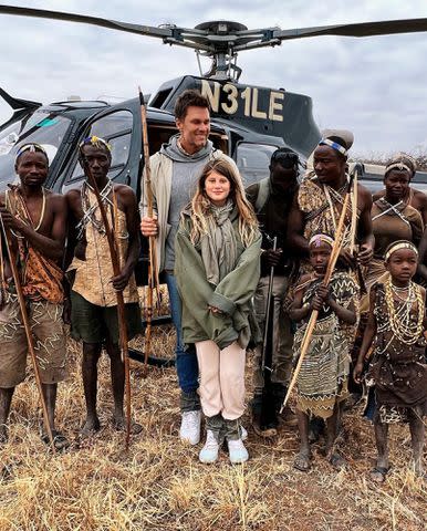 <p>Tom Brady Instagram</p> Tom Brady and Vivian Brady in Africa in 2023.