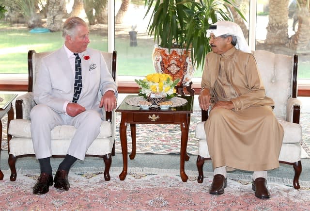 The Prince of Wales was meeting Prime Minister of Bahrain Khalifa bin Salman Al Khalifa when the relationship was announced 