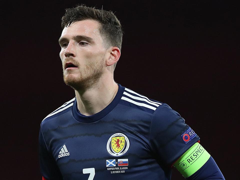 Andy Robertson is injured for Scotland (Getty Images)