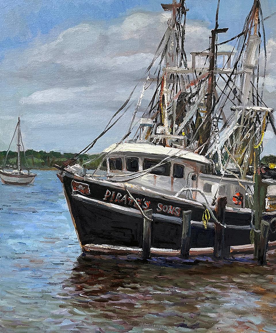 Nan Liu painting, "Pirate's Sons," oil on canvas, 22x18 inches, 2023. Nan Liu: Plein Air Florida Landscapes is on display at the Artport Gallery through Aug. 15, 2023.