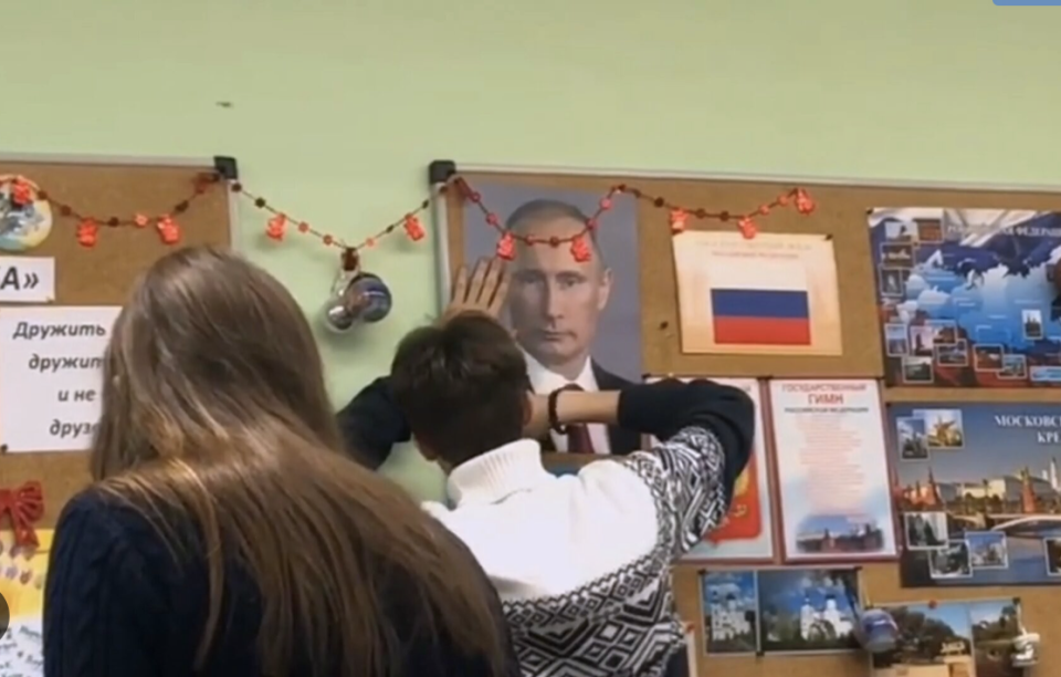 A Russian classroom as seen in the documentary 'Manifesto'