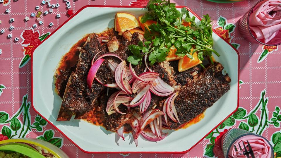 Mole-Spiced Ribs With Orange and Pickled Onion