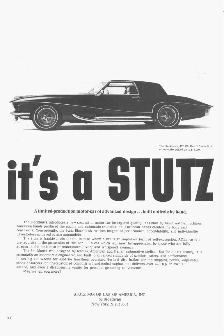 1971: Stutz Blackhawk