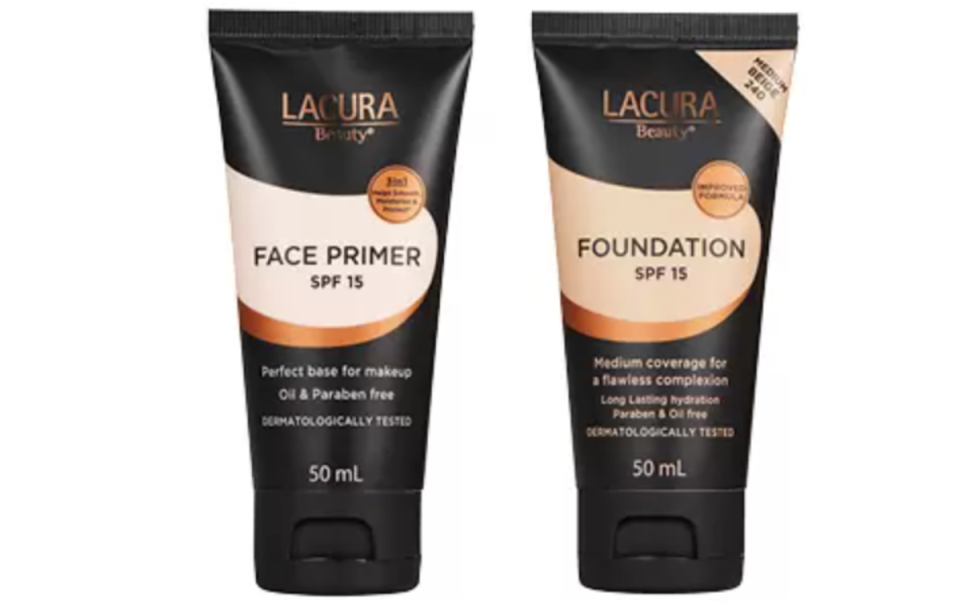 Lacura foundation and face primer from Aldi