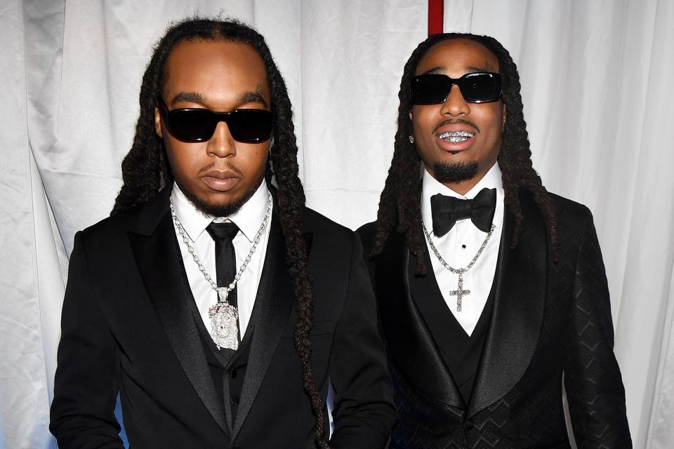 Takeoff and Quavo attend the 2nd Annual The Black Ball: Quality Control's CEO Pierre "Pee" Thomas Birthday Celebration at Fox Theater on June 01, 2022 in Atlanta, Georgia.