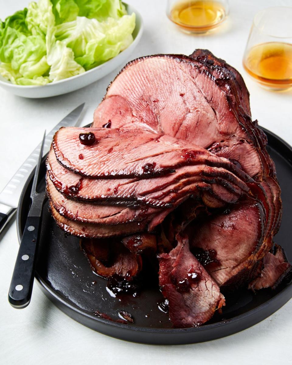 cherry bourbon glazed ham