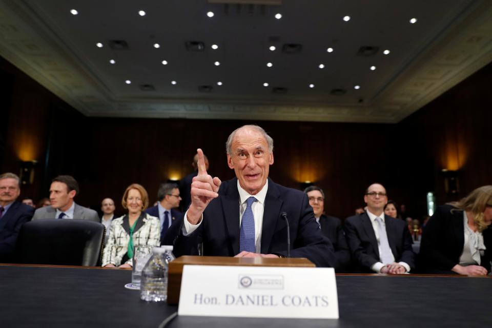 In this Feb. 28, 2017, file photo, Dan Coats speaks