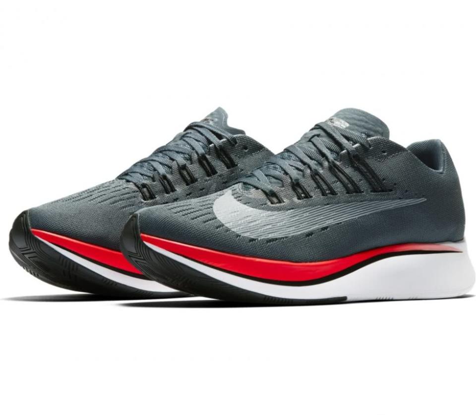 <p><span>Nike's groundbreaking new running shoe, the Zoom Fly is supposed to shave SECONDS off your 10k time. If you're not interested in any of that running business, they're also gaining traction as one of Nike's next big streetwear shoes; their chunky soles and sleek construction both very much in trend right now.</span></p><p><em>Nike Zoom Fly, £129.95, <a rel="nofollow noopener" href="https://store.nike.com/gb/en_gb/pd/zoom-fly-running-shoe/pid-11792718/pgid-12169972" target="_blank" data-ylk="slk:nike.com;elm:context_link;itc:0;sec:content-canvas" class="link ">nike.com</a></em></p>