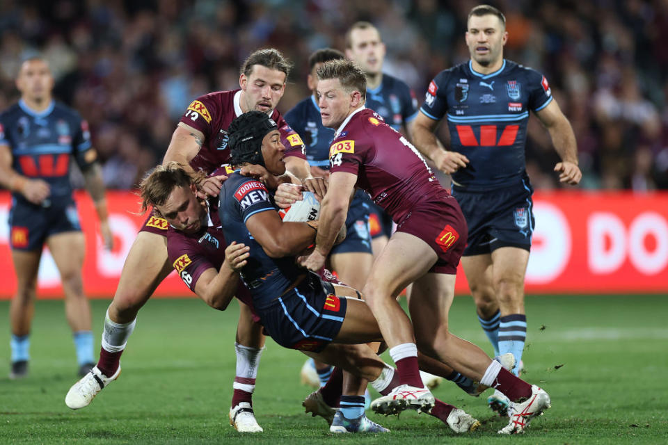 State of Origin series between the Queensland Maroons and New South Wales Blues at Adelaide Oval. Photo by Cameron Spencer/Getty Images