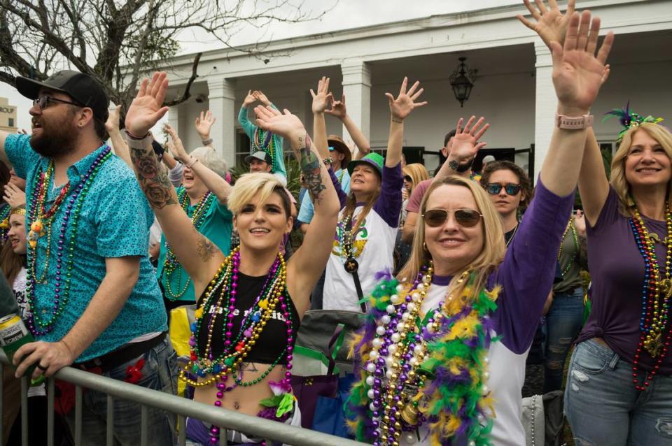 Crowds lined up along the GCCA parade route on Fat Tuesday, Feb. 25, 2020 in Biloxi.