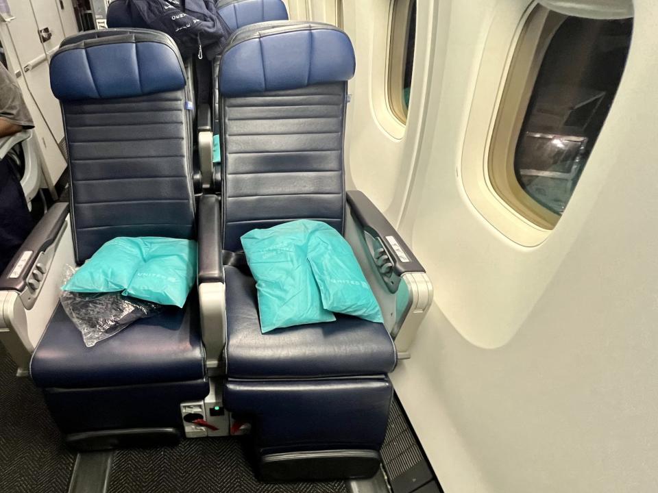 United crew rest seats on a 767.