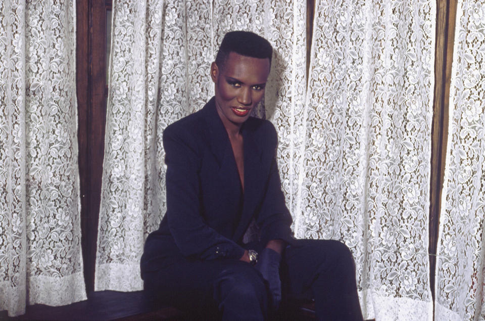 grace jones in a suit