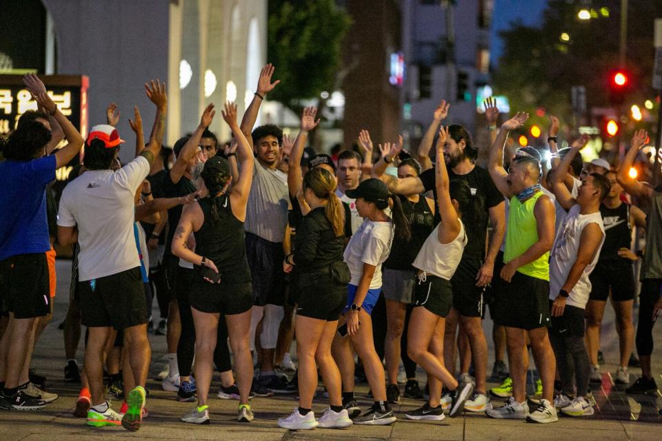 Runners with the Koreatown Run Club.