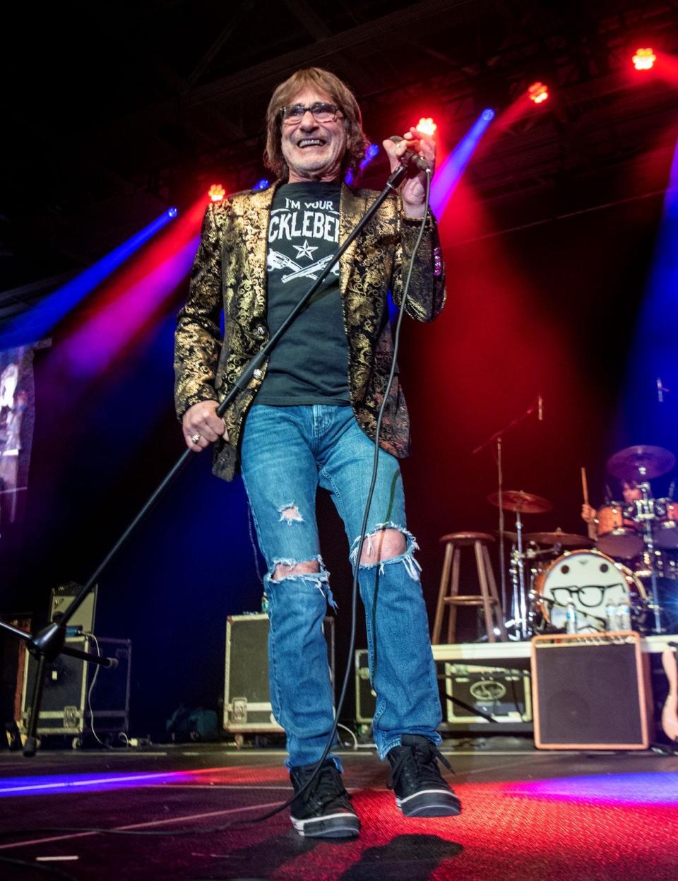 Donnie Iris smiling at his 80th birthday bash concert at UPMC Events Center.