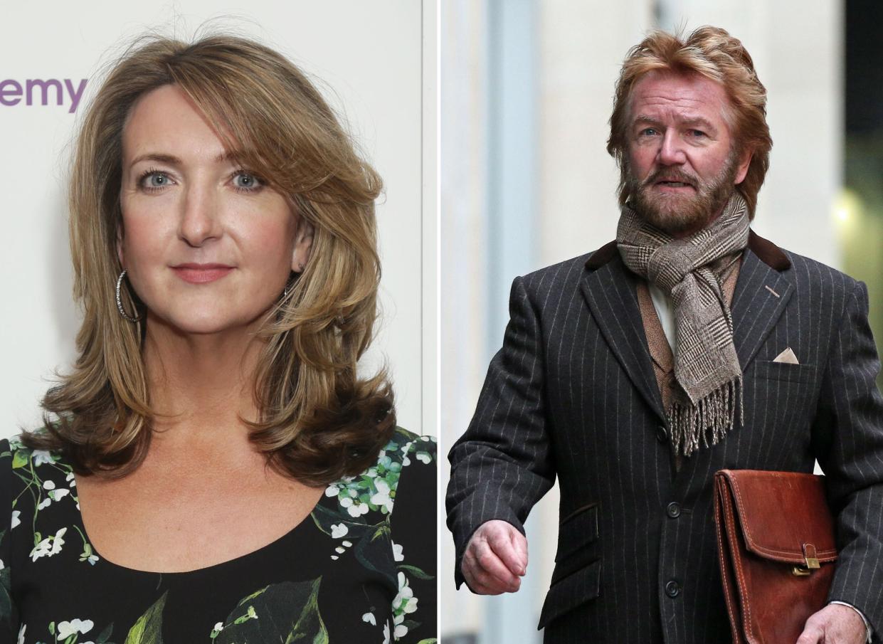 Victoria Derbyshire and Noel Edmonds come to blows. (PA)
