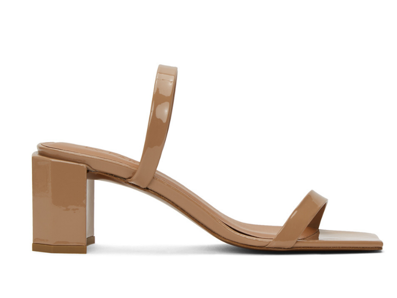 BY FAR Tan Patent Tanya Heeled Sandals