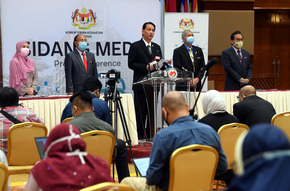 Dr Noor Hisham said with the rising number of cases in Bangau-Bangau, roadblocks have been tightened and intensified to control the movement in and out of these red zones. — Bernama pic